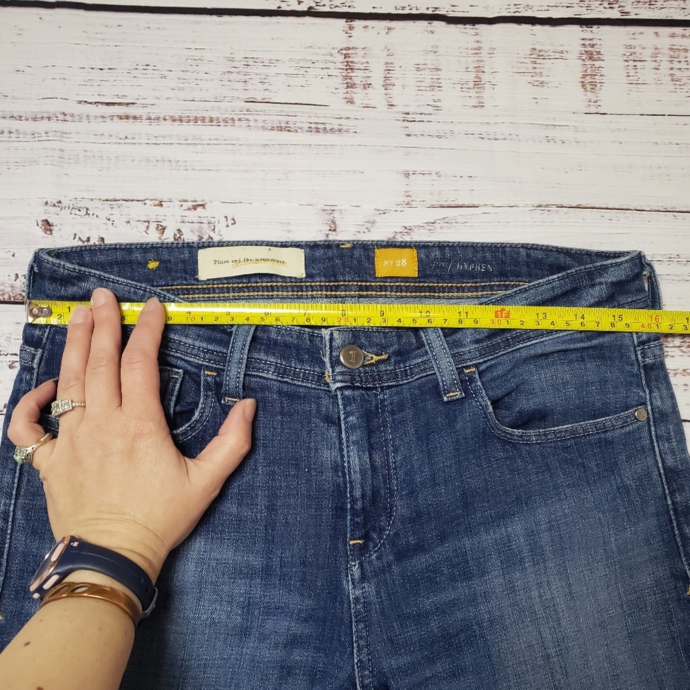 Anthropologie Patchwork Boyfriend Jeans in Two-Tone Blue - Picture 7 of 13